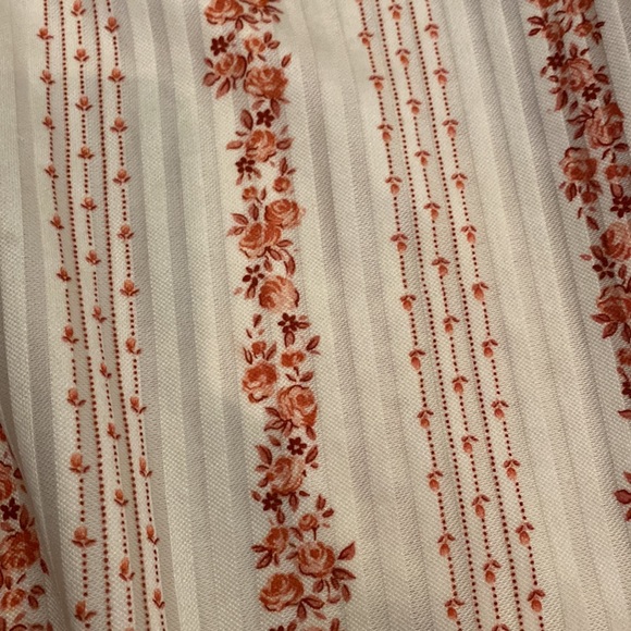 Vintage-70s-Floral Rose Stripe Button Down Shirt Top - Picture 2 of 7